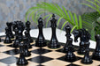 Knight carving detail on the Pegasus Series Artisan V2.0 chess set in genuine ebony and boxwood