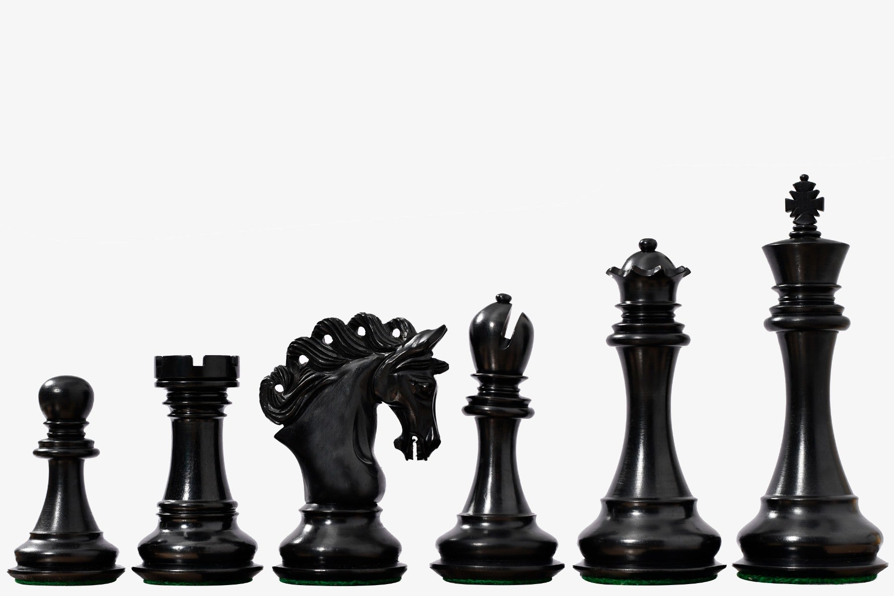 Pegasus Series Artisan Staunton chess pieces, genuine ebony and boxwood, hand carved in India