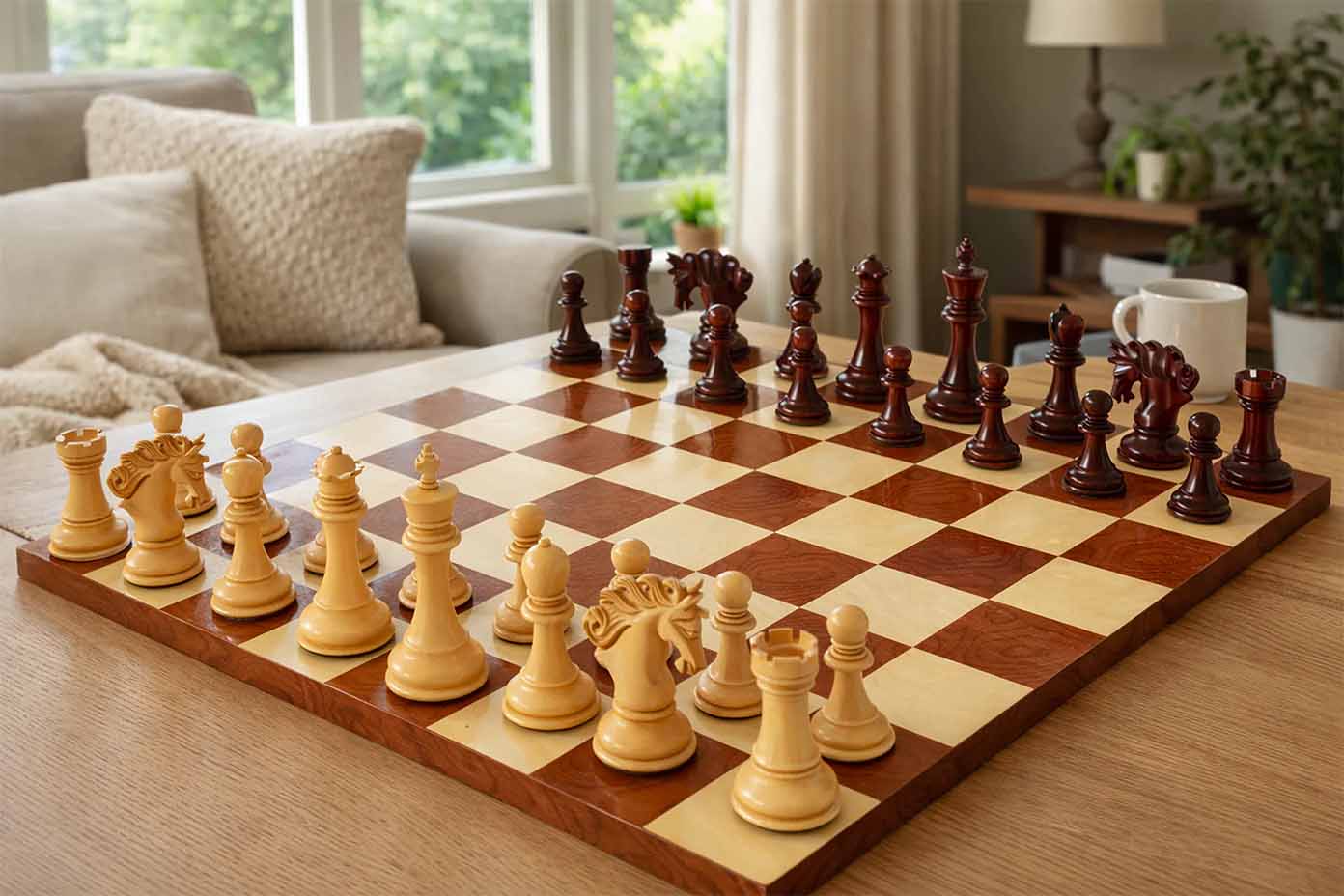 Pegasus Series Artisan Staunton V2.0 bud rosewood chess set with a 48cm board