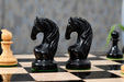 1963 1966 Piatigorsky Cup wooden chess pieces, 108mm king, Genuine ebony finish