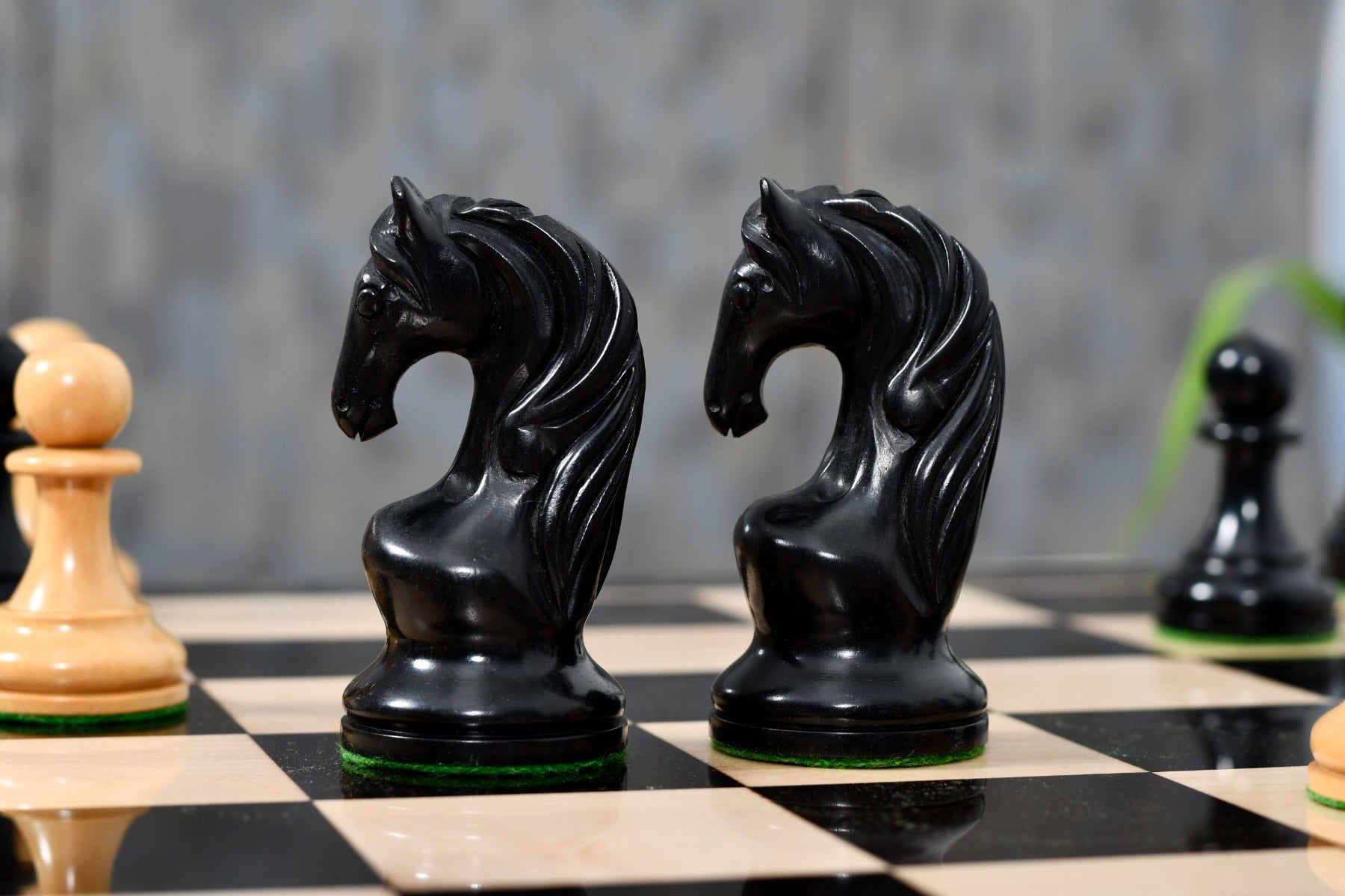 1963 1966 Piatigorsky Cup wooden chess pieces, 108mm king, Genuine ebony finish