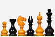 Sterling Chess Antique Dublin Calvert chess pieces in ebonised and antiqued boxwood, 104mm king