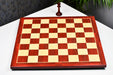 Rosewood grain tournament chess board at an angle