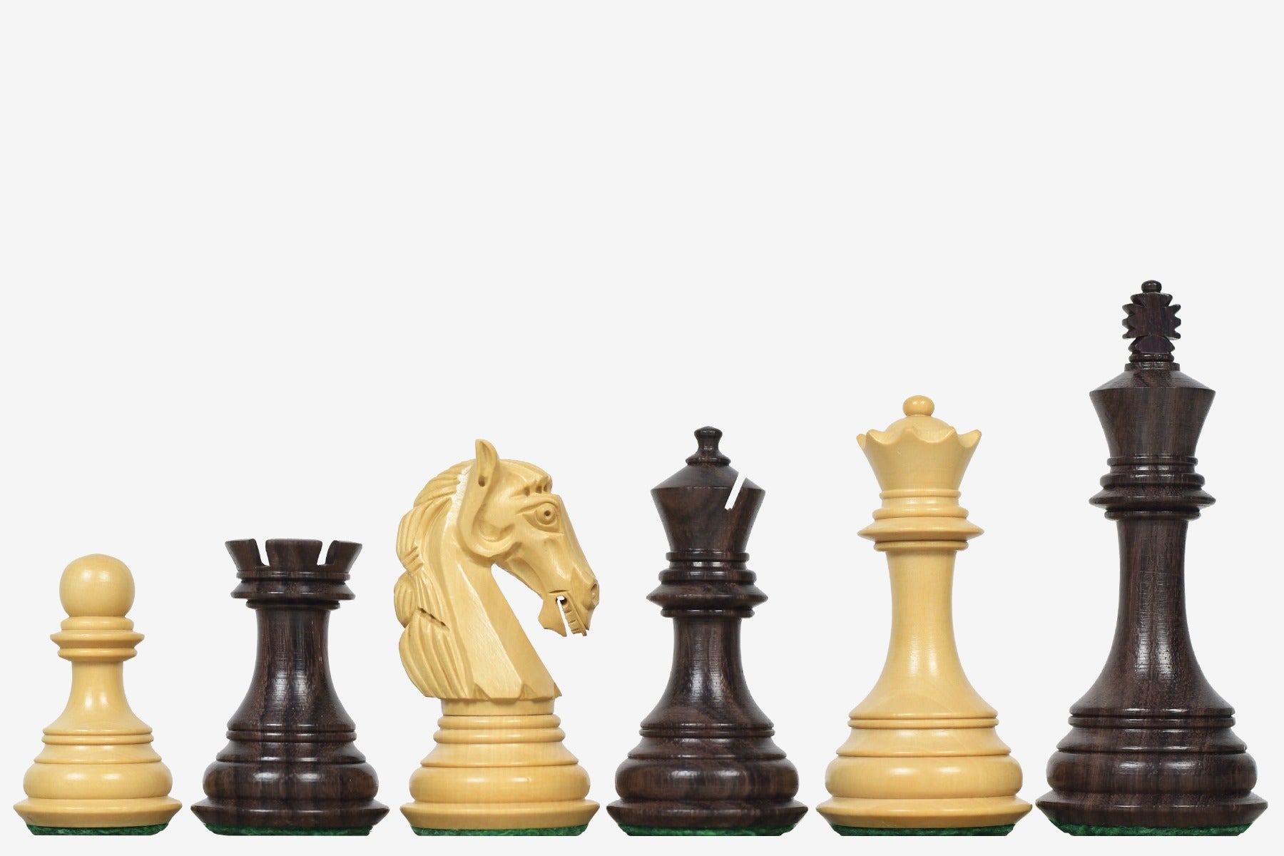 Sterling Chess New Colombian Staunton chess pieces in Indian rosewood and boxwood, 99mm king