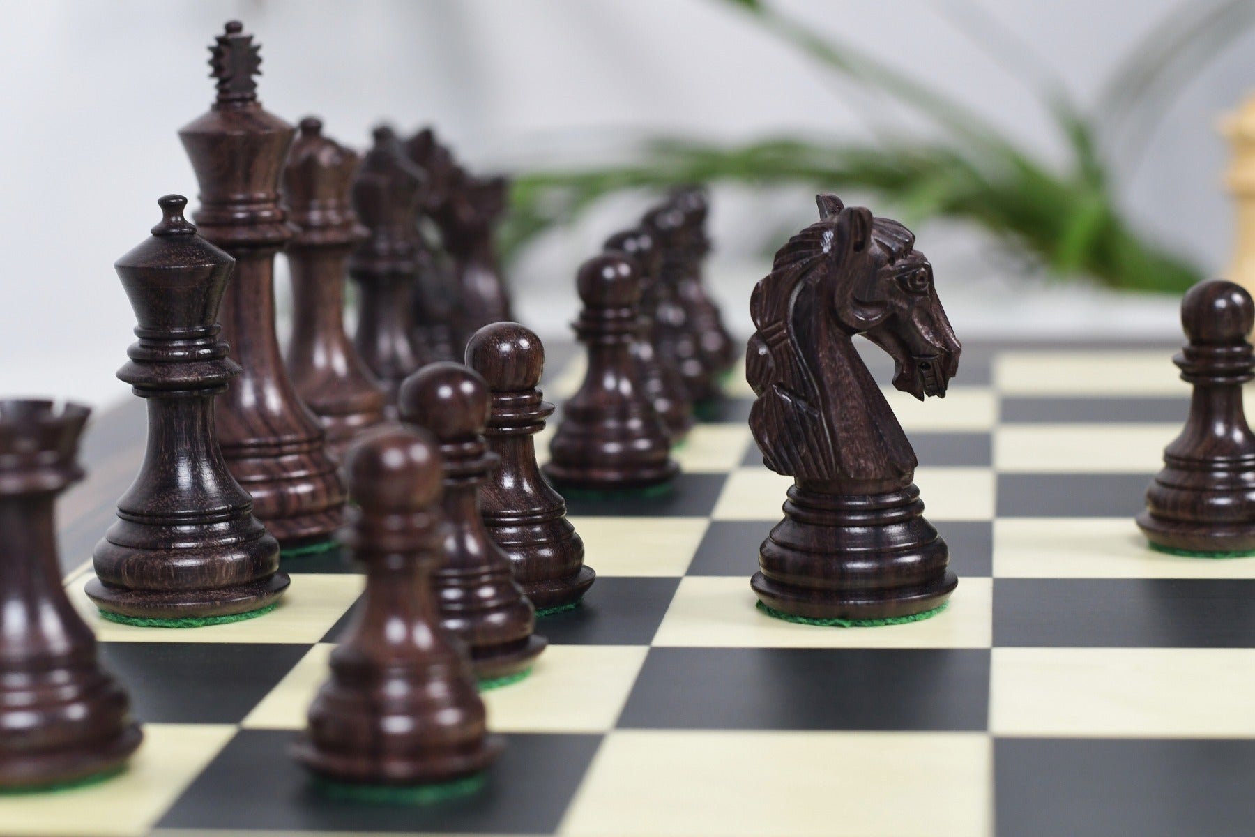 New Colombian Staunton wooden chess pieces, 99mm king, Indian rosewood finish
