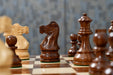 Full 34 piece Smokey Staunton chess set in sheesham and boxwood, Sterling Chess Australia