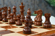 Smokey Staunton chess pieces, sheesham and boxwood, hand carved in India