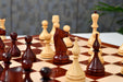 Bud rosewood 1961 Soviet Baku chess pieces, hand carved in India