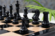 Genuine ebony chess pieces with a 95mm king and weighted felted bases