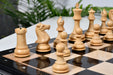 Full 34 piece Modern Staunton chess pieces in genuine ebony and boxwood, Sterling Chess Australia