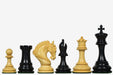 Sterling Chess Excalibur Luxury Artisan chess pieces in genuine ebony and boxwood, 118mm king