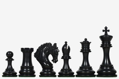 Excalibur Luxury Artisan chess pieces, genuine ebony and boxwood, hand carved in India