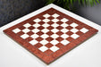 Red ash burl veneer chess board, close detail of the burl figure