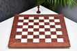 Spanish made red ash burl and maple veneer chess board