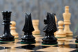 Romanian Hungarian National Tournament wooden chess pieces, 98mm king, ebonised finish