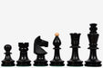 Ebonised Romanian Hungarian National Tournament chess pieces, hand carved in India
