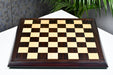 Deluxe Indian rosewood and maple chess board at an angle