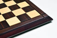 Deluxe Indian rosewood and maple chess board at an angle