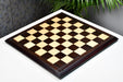 Hi-gloss Indian rosewood and maple chess board from above