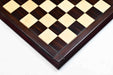 Deluxe hi-gloss Indian rosewood and maple chess board, 58cm with 60mm squares