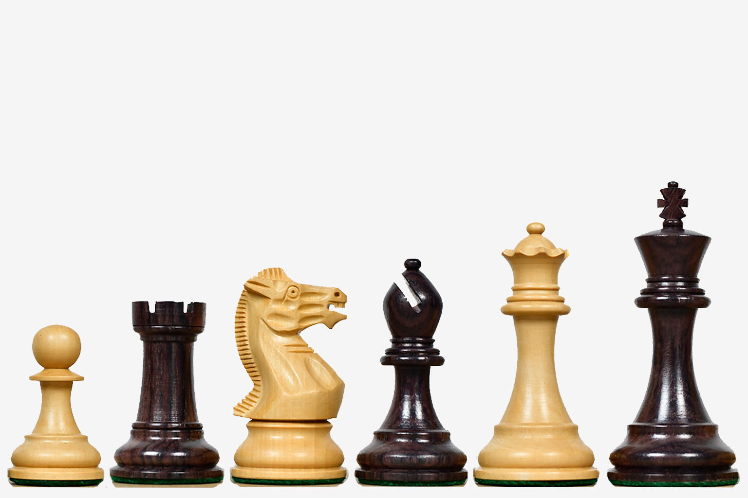 Sterling Chess Pro Tournament Staunton chess pieces in Indian rosewood and boxwood, 98mm king