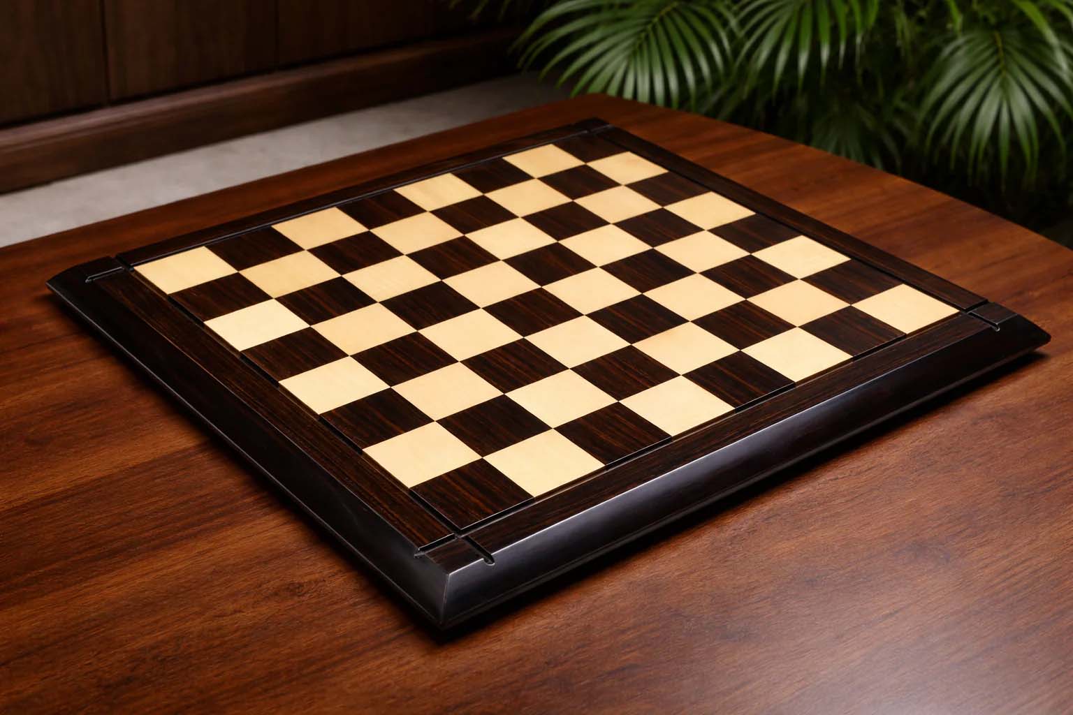 Indian rosewood and maple 21 inch chess board