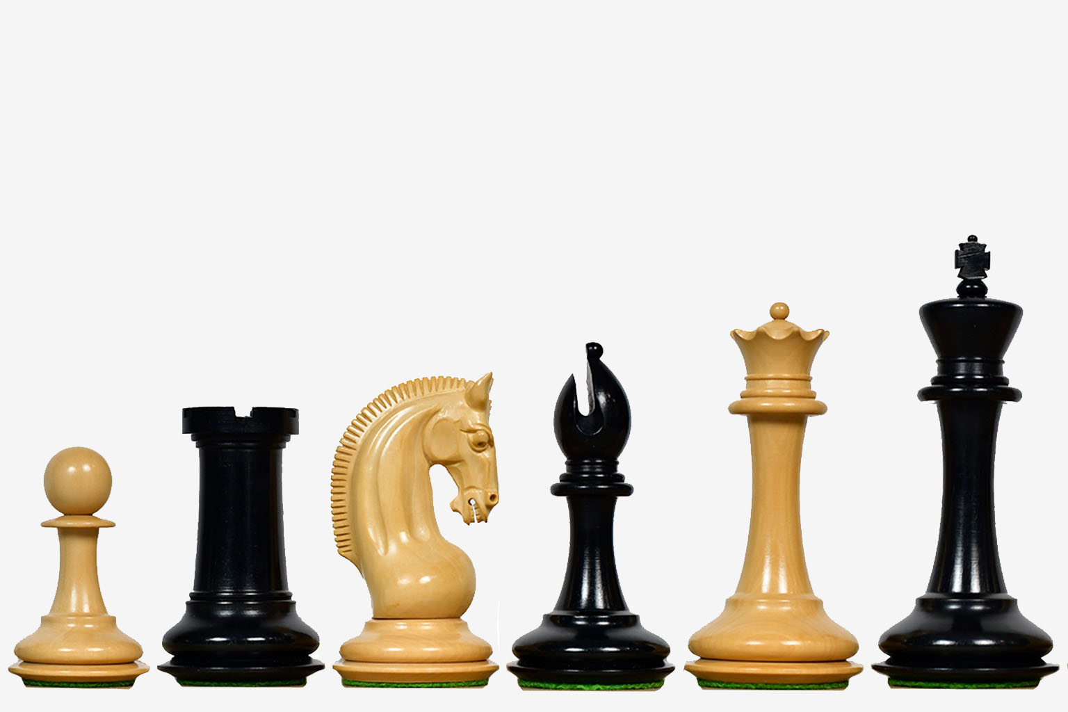 Sterling Chess Red Rum Luxury Staunton chess pieces in genuine ebony and boxwood, 112mm king