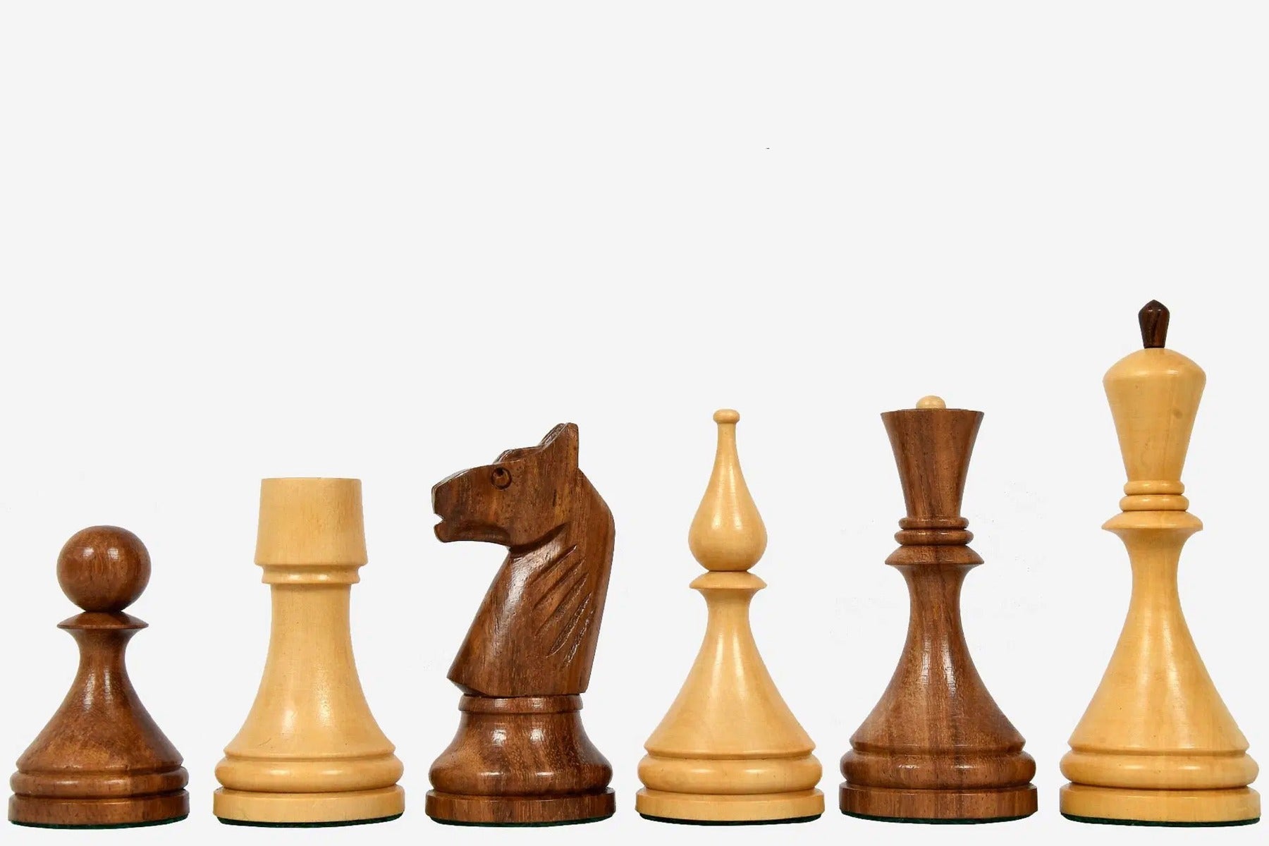 Sterling Chess reproduction 1961 Soviet Baku sheesham and boxwood 103mm chess pieces