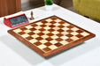 Sheesham and maple 38mm square chess board at an angle