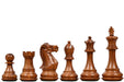 Desert Gold Staunton chess pieces, sheesham and natural boxwood, hand carved in India