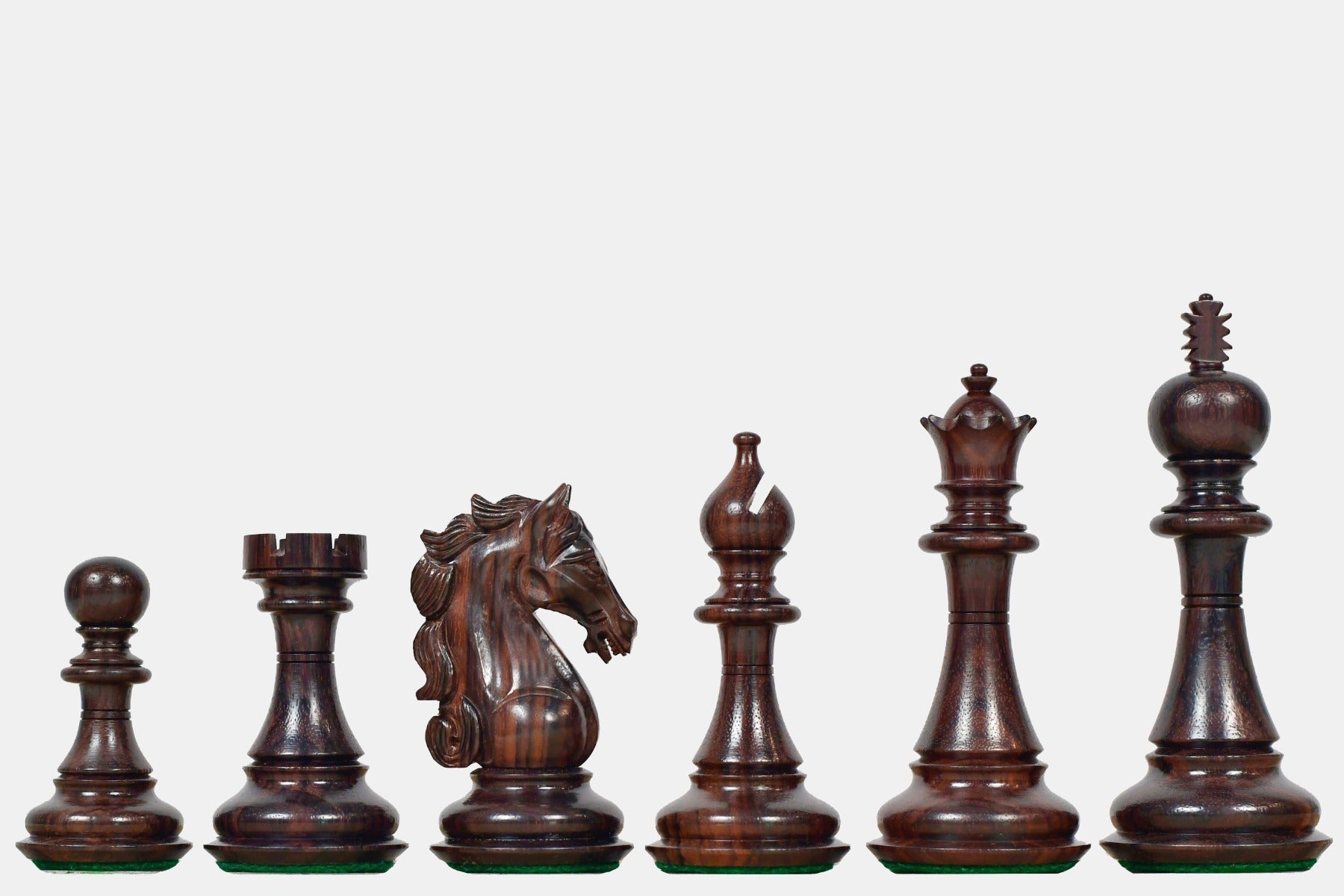 Shera Series Staunton V2.0 chess pieces in rosewood, 115mm king