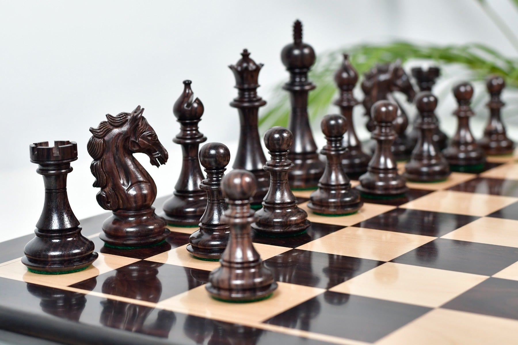 Rosewood wooden chess pieces, 115mm king, Sterling Chess Australia