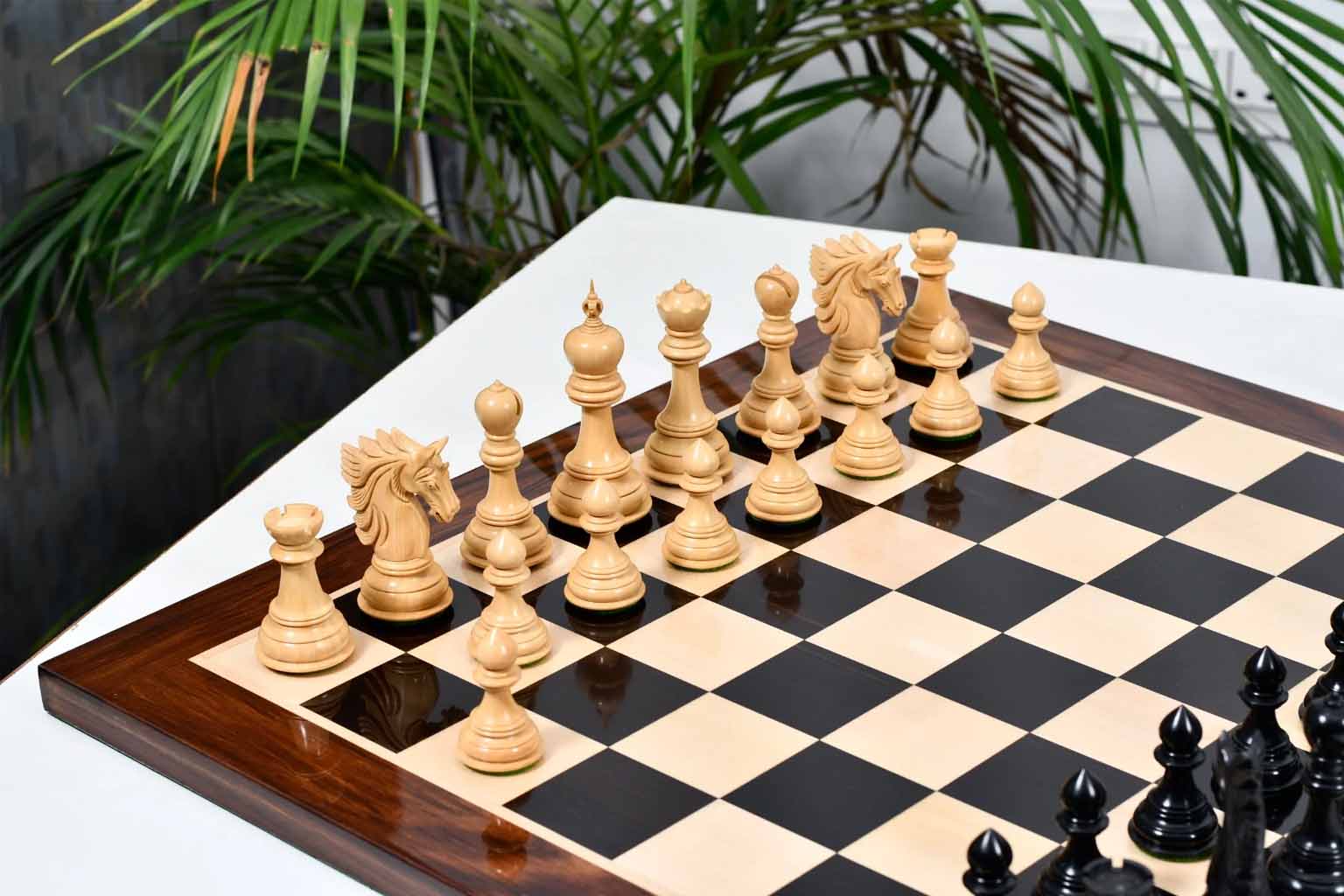 Sher E Punjab Series wooden chess pieces, 117mm king, Genuine ebony finish