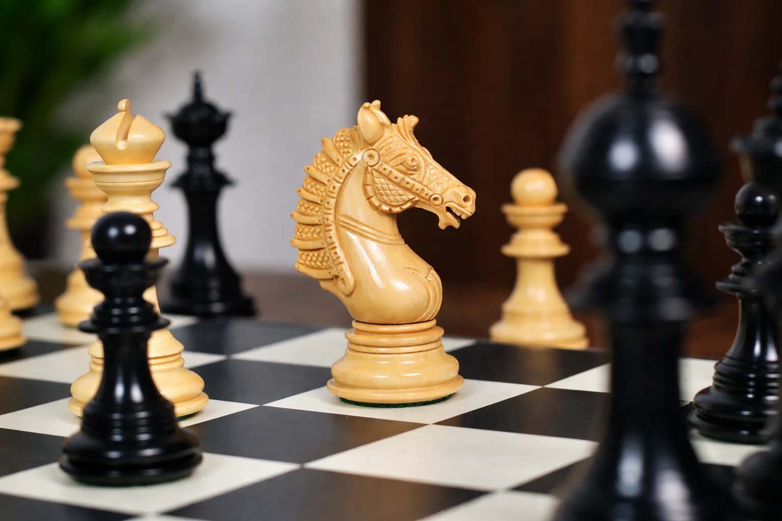 Sikh Empire ebony edition chess pieces hand carved in Amritsar