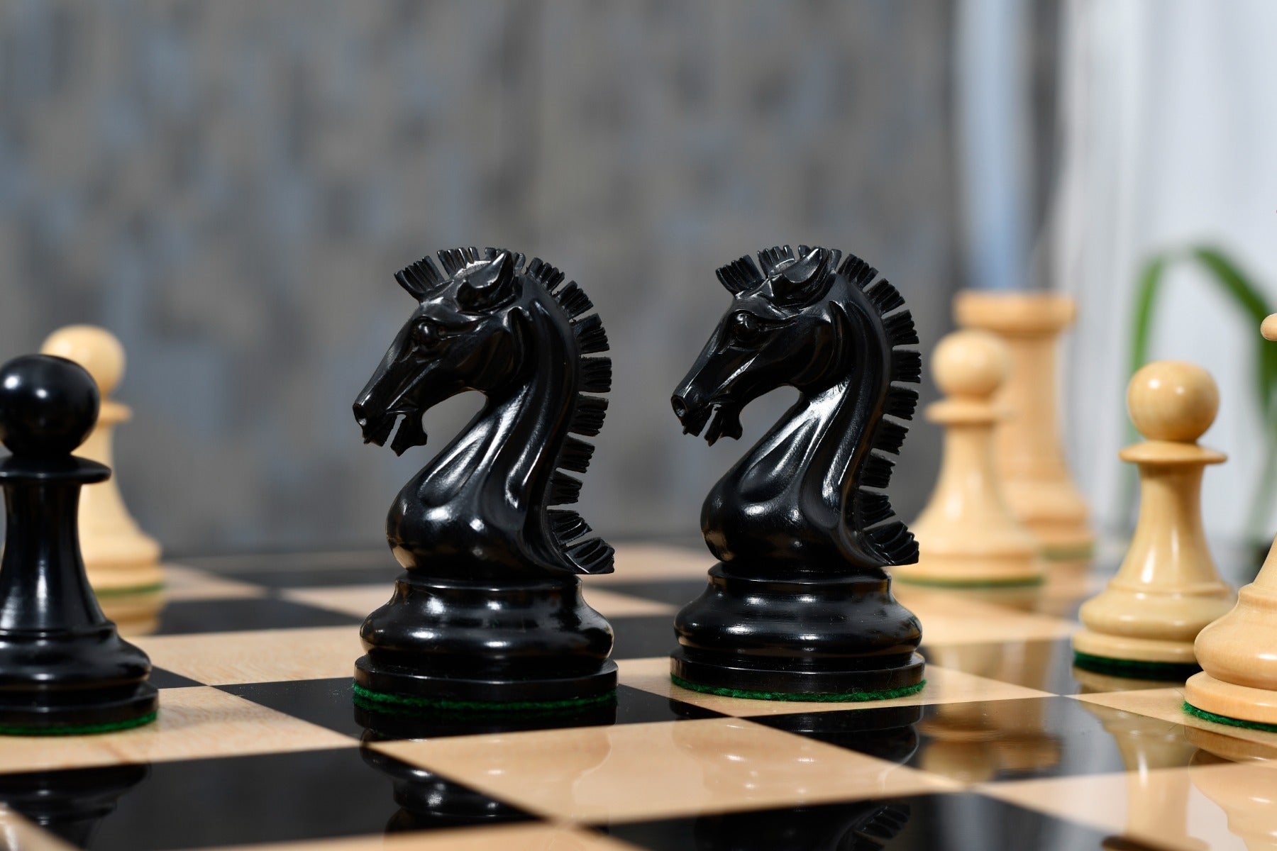Sinquefield Cup 2017 wooden chess pieces, 95mm king, Genuine ebony finish