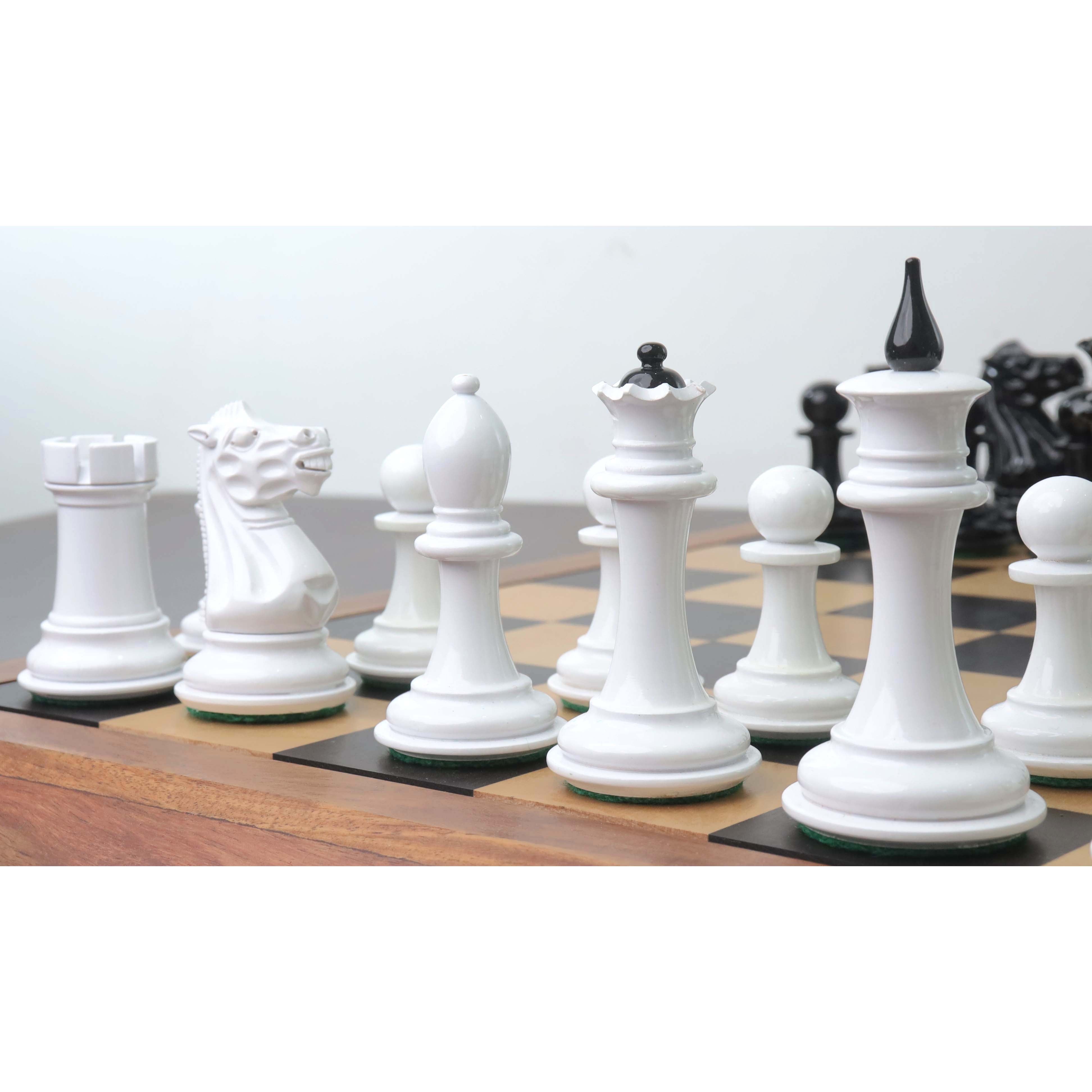 1940s' Soviet Reproduced Lacquered Boxwood 102mm Chess Pieces