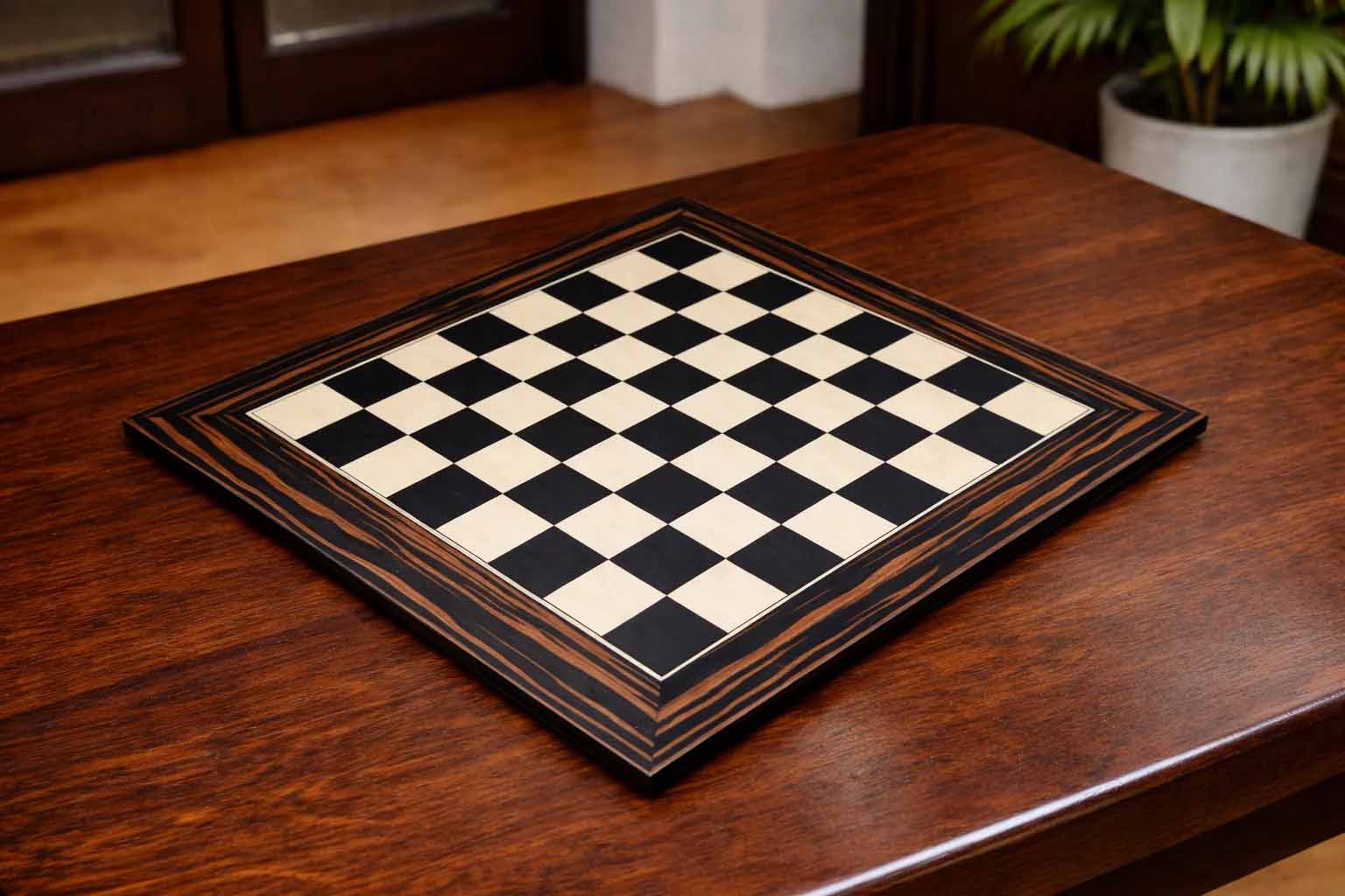 Spanish veneer chess board range at 60cm, black dyed poplar and white erable