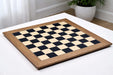 Black dyed poplar and sycamore veneer chess board, 60cm with 60mm squares