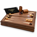 Dal Rossi flip-top walnut games board showing the backgammon side