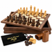 Dal Rossi 3-in-1 board storage compartment with chess pieces, checkers and dice