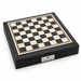 Dal Rossi PU leather chess box with bevelled black edge, shown from a raised angle