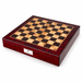 Dal Rossi Mahogany Finish 50cm Chess Board With Storage, closed, front angled view
