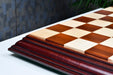 Bud rosewood and maple chess board, close detail of the grain