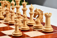 Full 34 piece French Warrior Luxury chess pieces in bud rosewood and boxwood, Sterling Chess Australia
