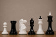 Sterling Chess 1940 Soviet Club chess pieces in genuine ebony and ivory white painted boxwood, 103mm king