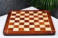 Rounded edge bud rosewood and maple 23 inch chess board at an angle
