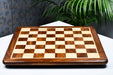 Sheesham and maple 50mm square chess board at an angle