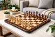 Sterling Chess Championship Staunton chess set in sheesham and natural boxwood, 95mm king